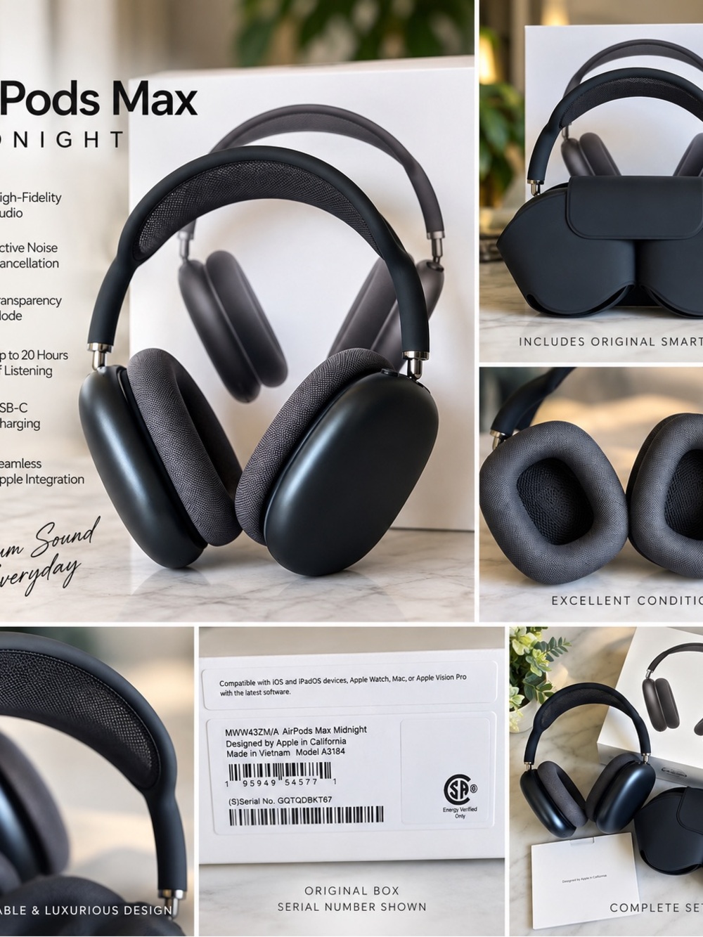 Apple AirPods Max Headphones - Midnight